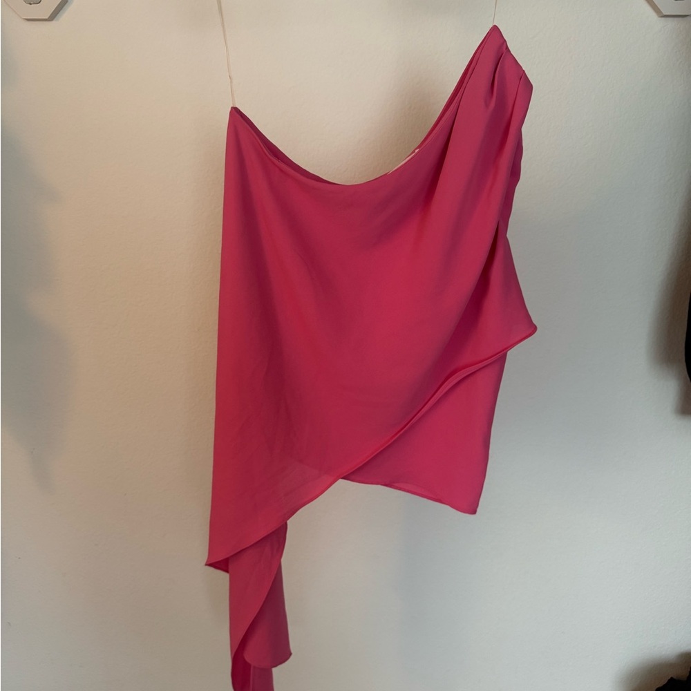 Lush Pink Cascade Overlay Tank Top Size M